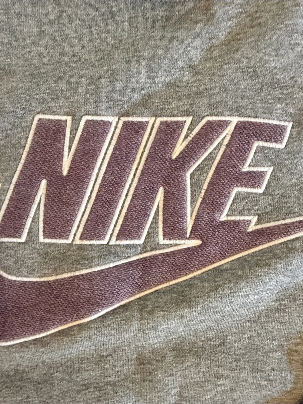 Nike Move to Zero Gray Crewneck Sweatshirt with Lilac Chenille Logo